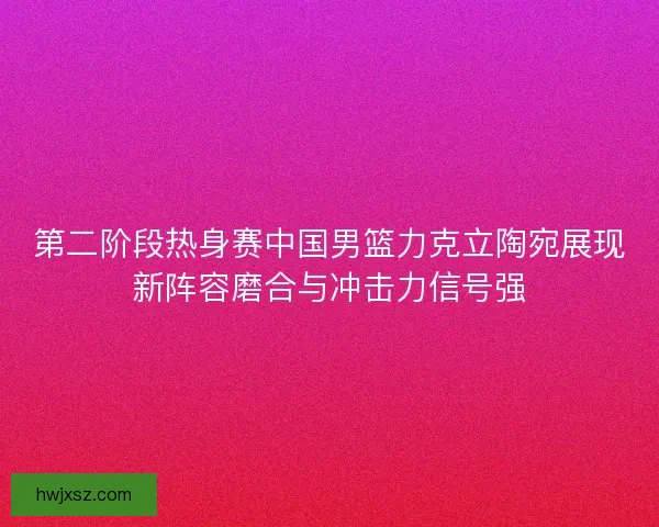 第二阶段热身赛中国男篮力克立陶宛展现新阵容磨合与冲击力信号强