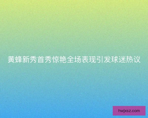 黄蜂新秀首秀惊艳全场表现引发球迷热议
